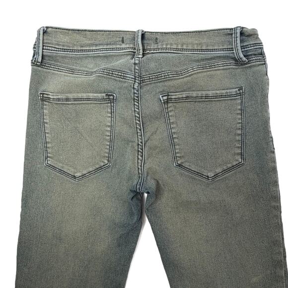 Free People Skinny Cropped Ankle Jeans size 26 Stonewash Treated Denim Y2K - Picture 8 of 13
